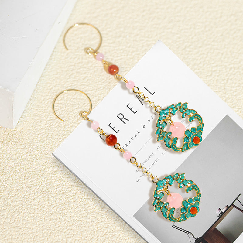 Wholesale Flower Filigree Wave Pattern Long Earrings