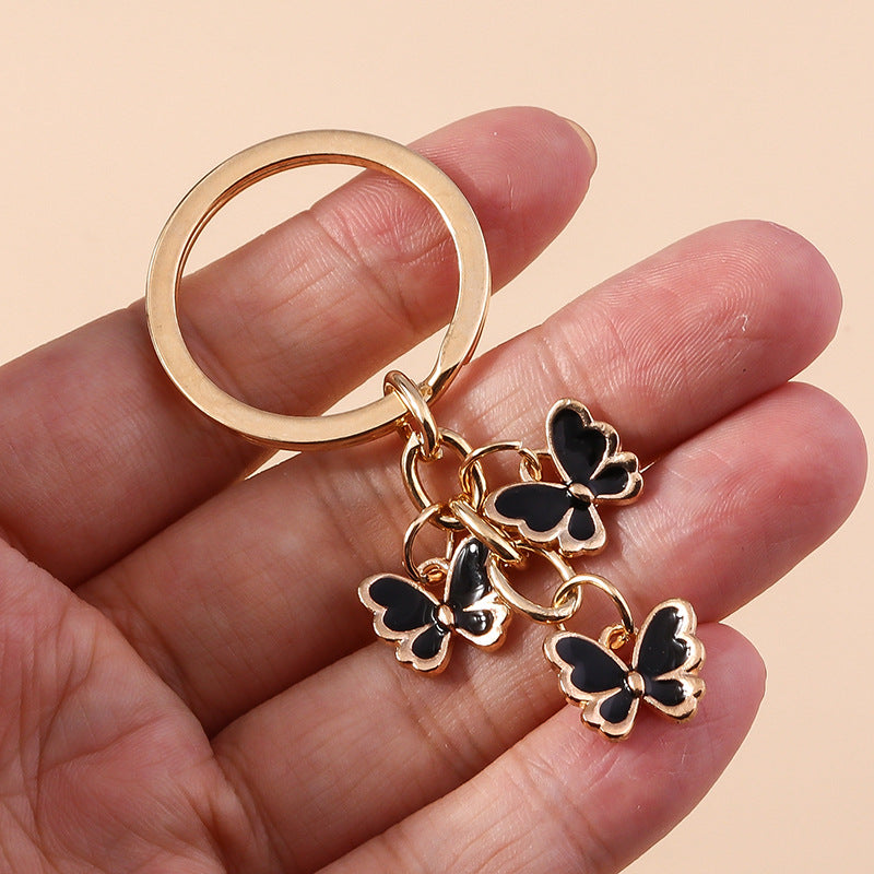 Wholesale Drip Oil Colored Butterfly Metal Keychain