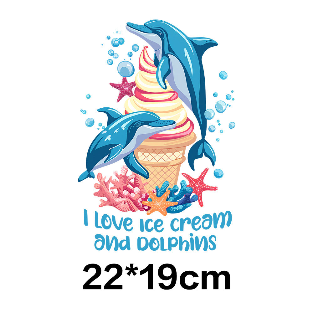 Wholesale 10pcs Summer Tropical Ice Cream UV DTF Ready to Press Transfers Wraps