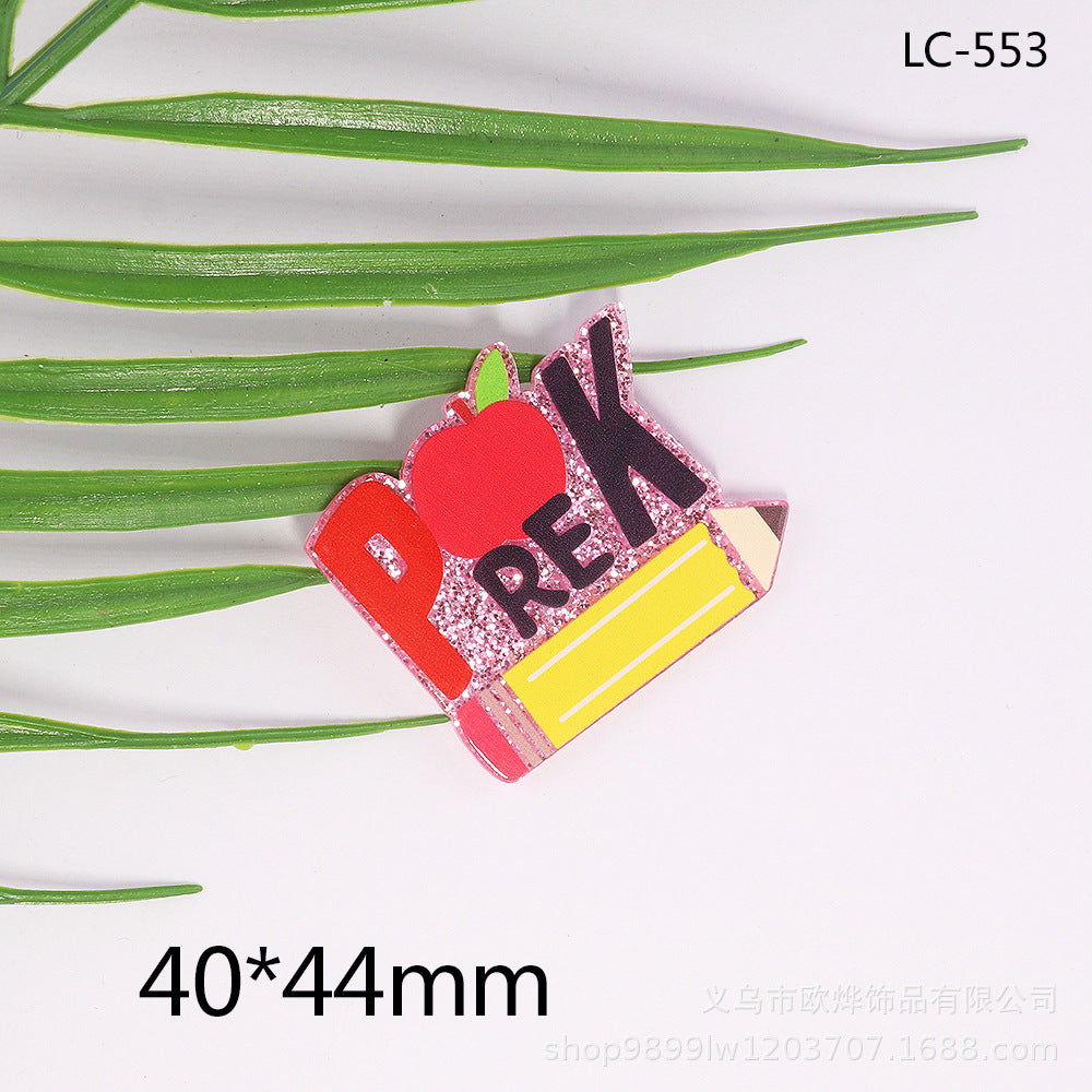 Wholesale 10pcs cartoon letter peach heart car Medical bag jewelry acrylic cute DIY patch accessories