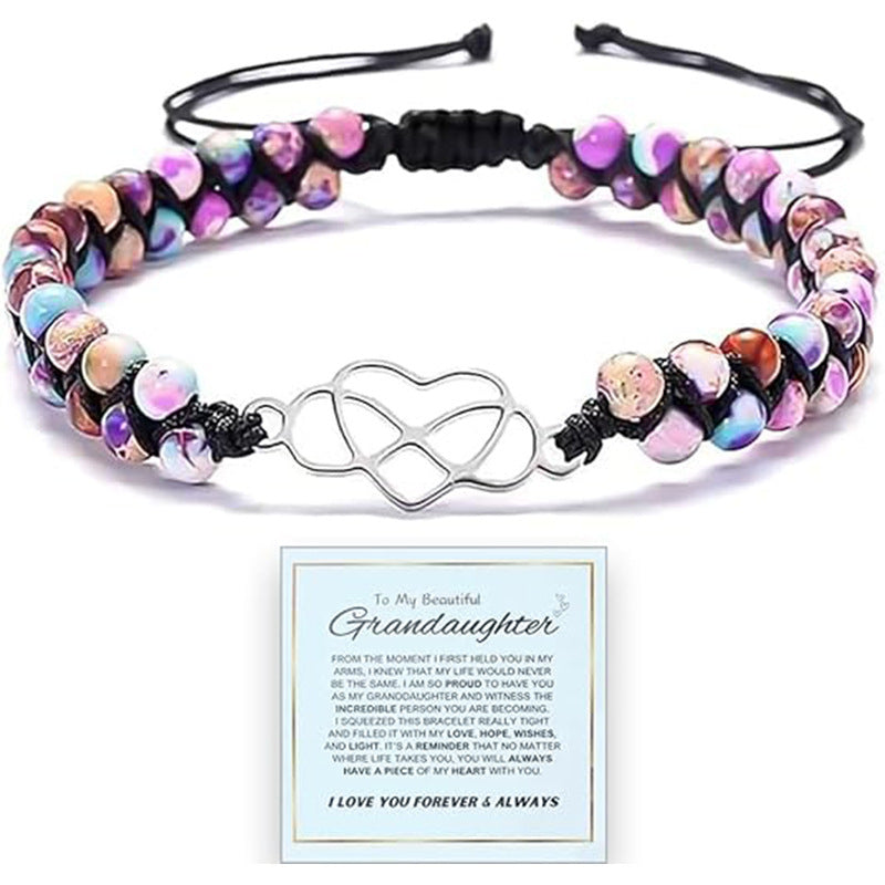 Wholesale Heart-Shaped Imperial Purple Royal Stone  Bracelet