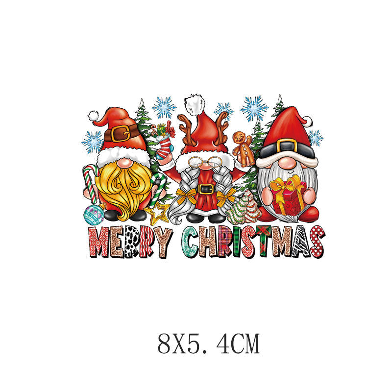 Wholesale 5pcs/pack Cartoon Car Christmas Hot Stamping Sticker UV DTF Ready to Press Transfers Wraps