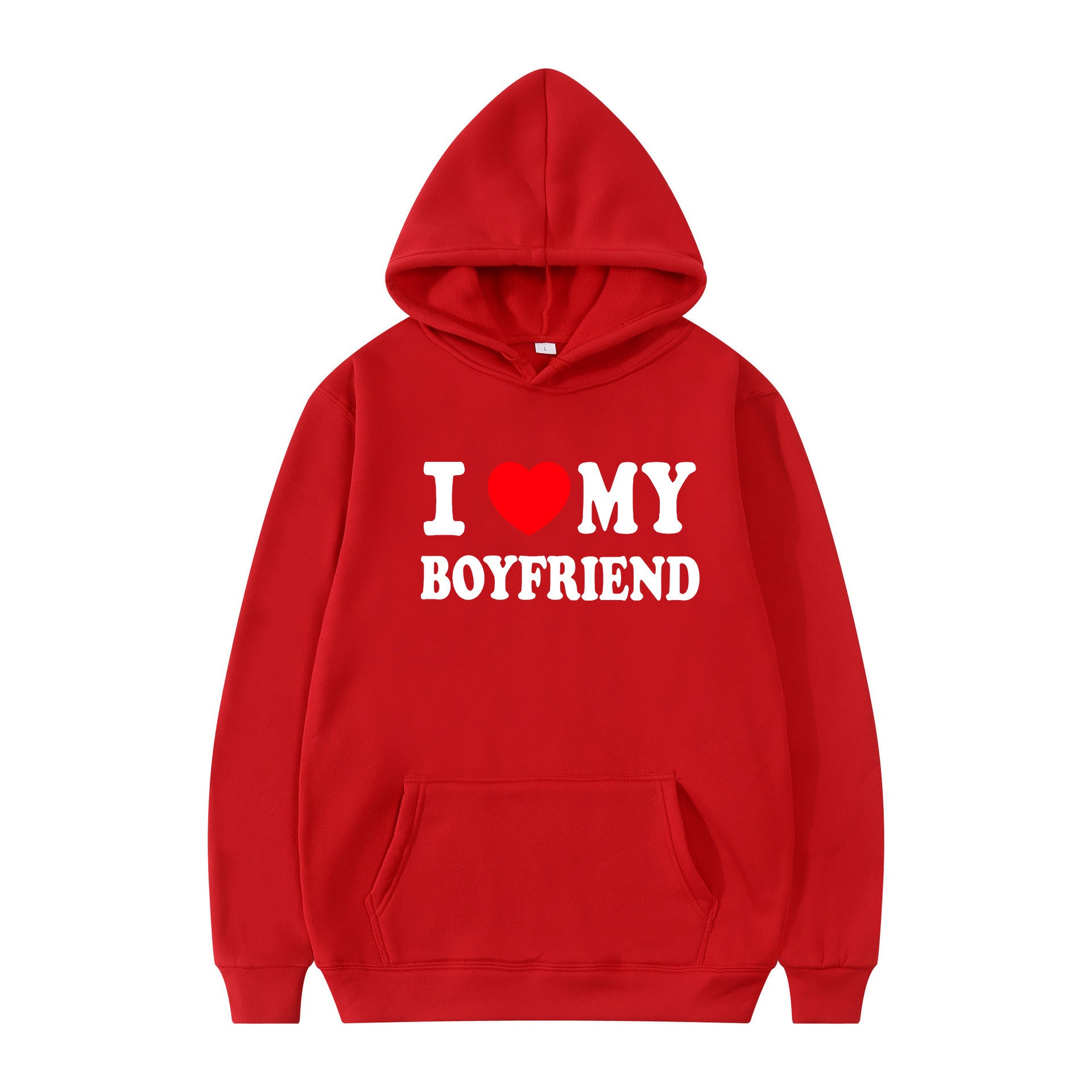 Wholesale Valentine's Day I Love My Boyfriend Girlfriend Print Hoodie