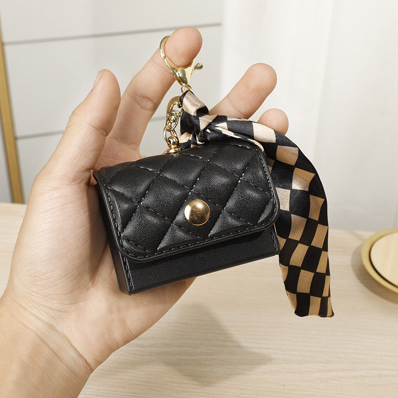 Wholesale Pu Lipstick Bag Silk Scarf Coin Purse Keychain