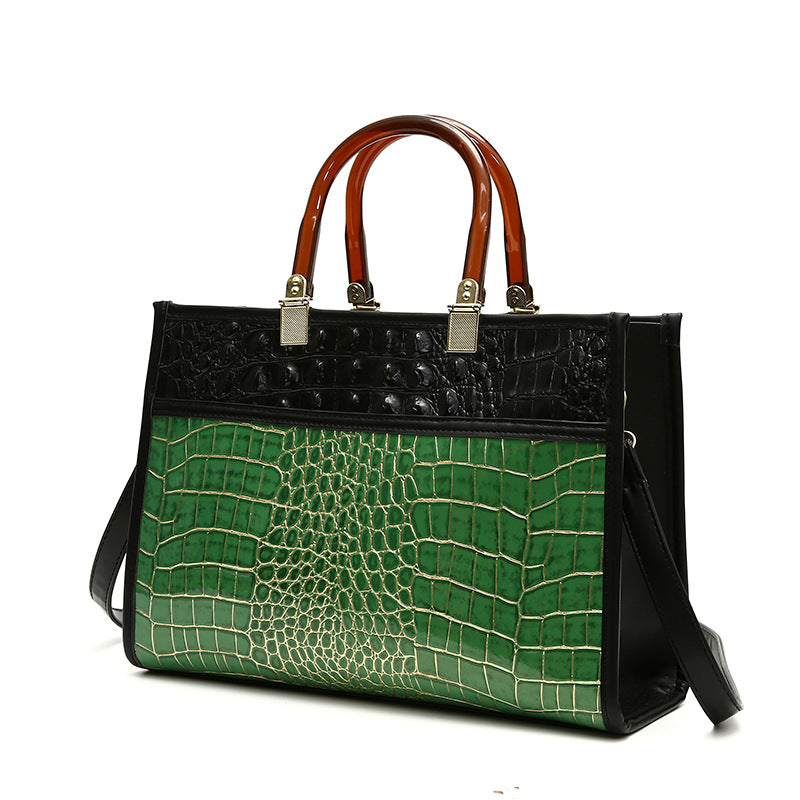 Wholesale PU High-capacity Crocodile Pattern Single Shoulder Diagonal Handbag