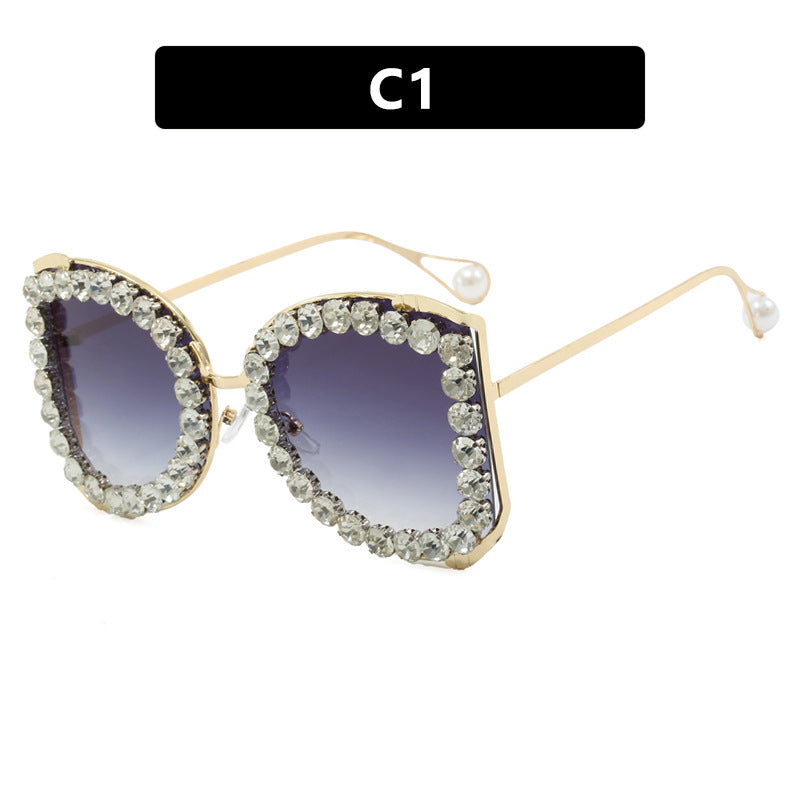 Wholesale Large frame diamond sunglasses