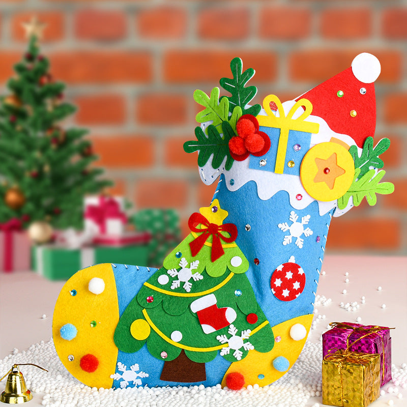 Wholesale Weaving Christmas Socks Christmas Children's DIY Handmade Material Pack