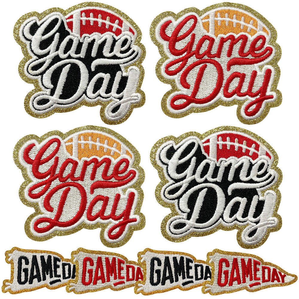 Wholesale Gameday Football Helmet Embroidered Patch Iron On Applique For ets And Clothing