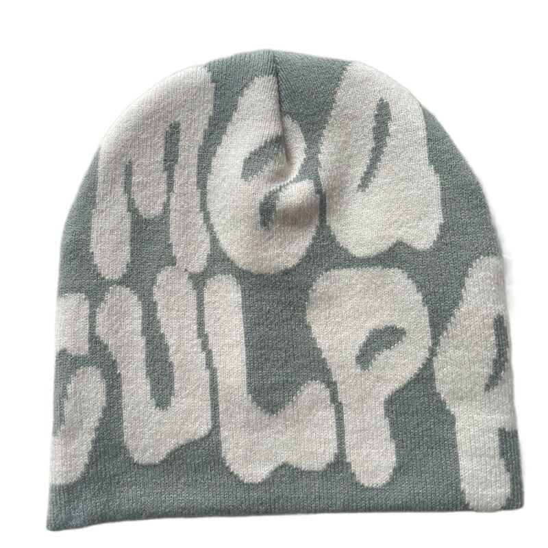 Wholesale Knitted Letter Embroidery Vintage Wool Autumn and Winter Warm Hat