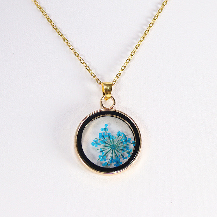 Wholesale 10pcs Four-leaf Clover Daisy Baby's Breath Pendant Necklace