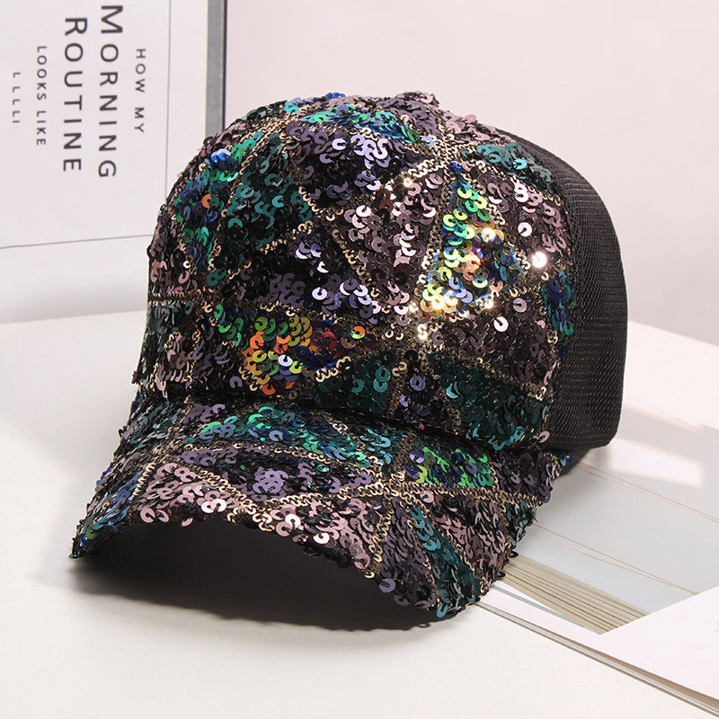 Wholesale Colorful Sequin Sequin Mesh Baseball Cap