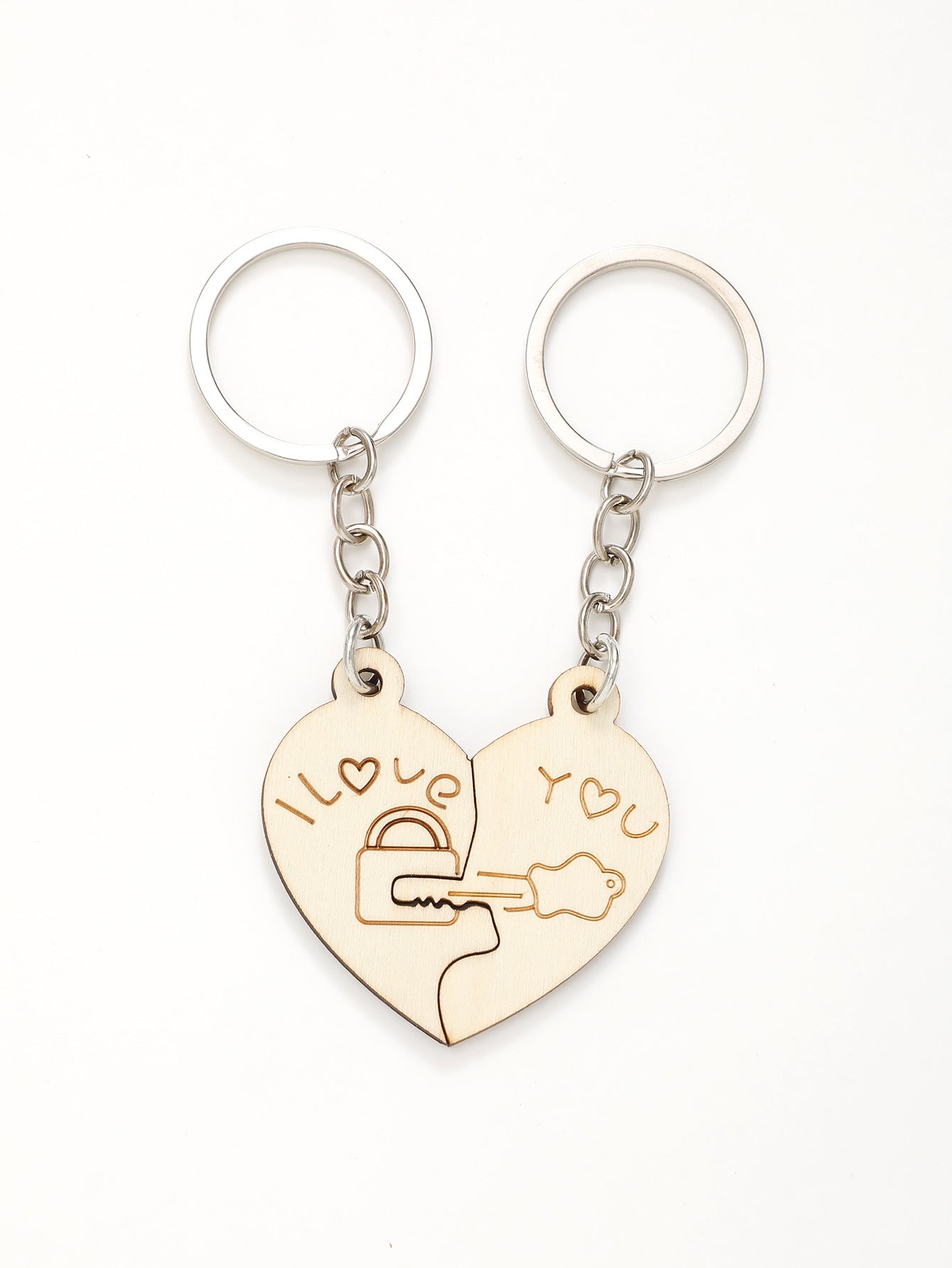 Wholesale Couple Gifts Wooden Clover Wooden Chips Laser Wooden Keychains