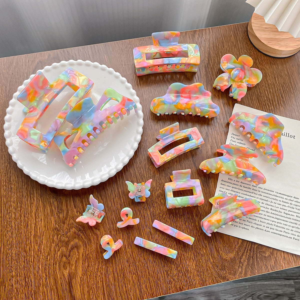 Wholesale Colorful Acetate Grippers Hair Clips