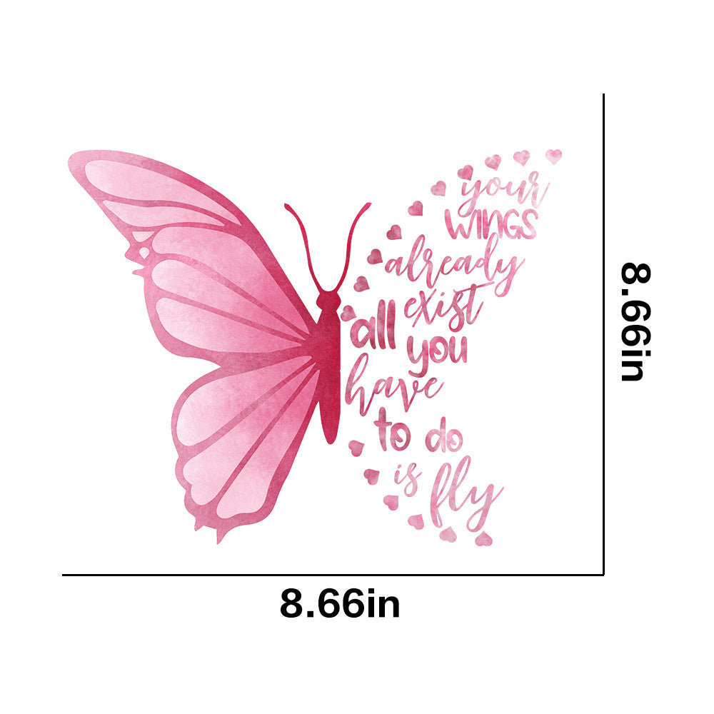 Wholesale 10pcs Butterfly Theme Series White Ink Stamping UV DTF Ready to Press Transfers Wraps