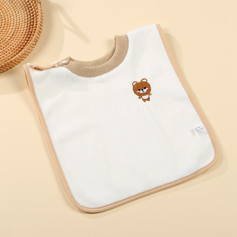 Wholesale Coral fleece children's wash towel face brushing waterproof bib baby children's face bib multifunctional saliva towel