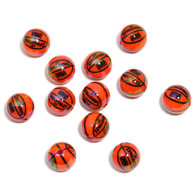 Wholesale 20pcs/pack Basketball and rugby ball colored Acrylic Beads