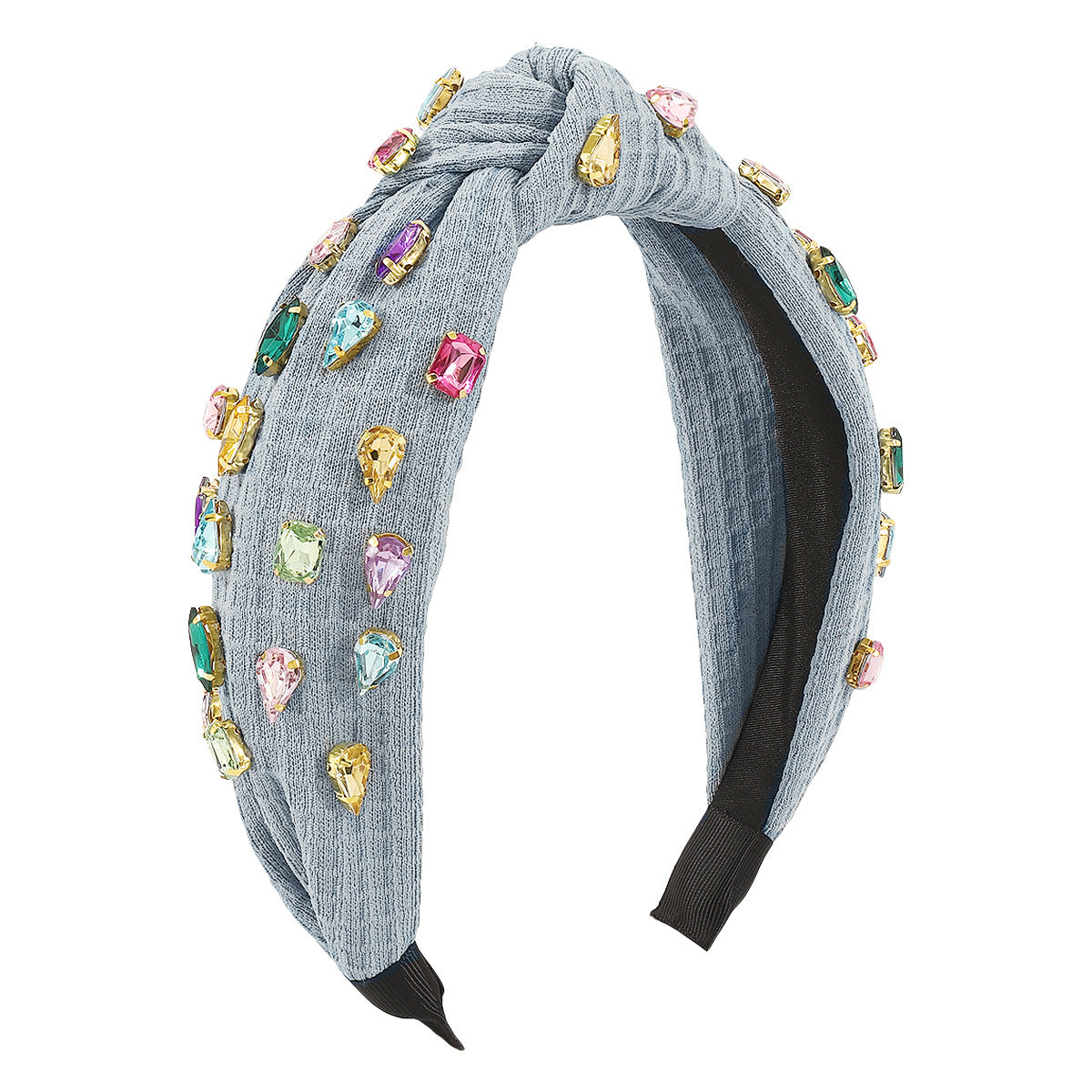 Wholesale Hair Art Full Diamond Creative Knotted Colorful Diamond Headband