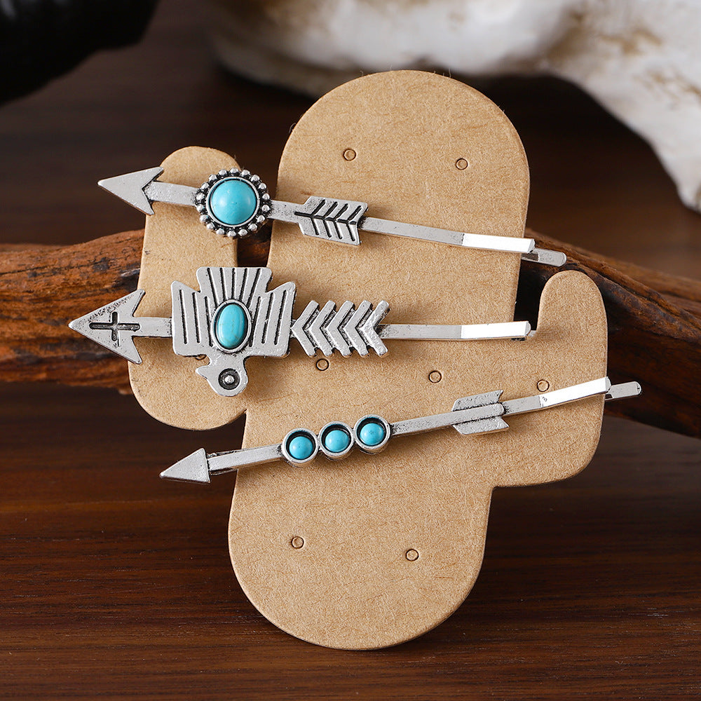 Wholesale Bohemian Turquoise Inlaid Hairpin Set
