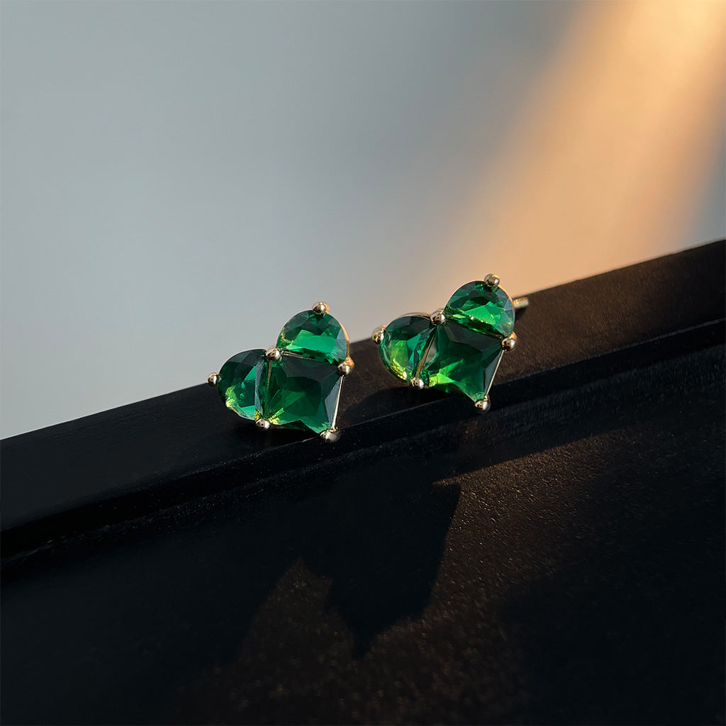Wholesale Vintage emerald diverse shaped zircon earrings