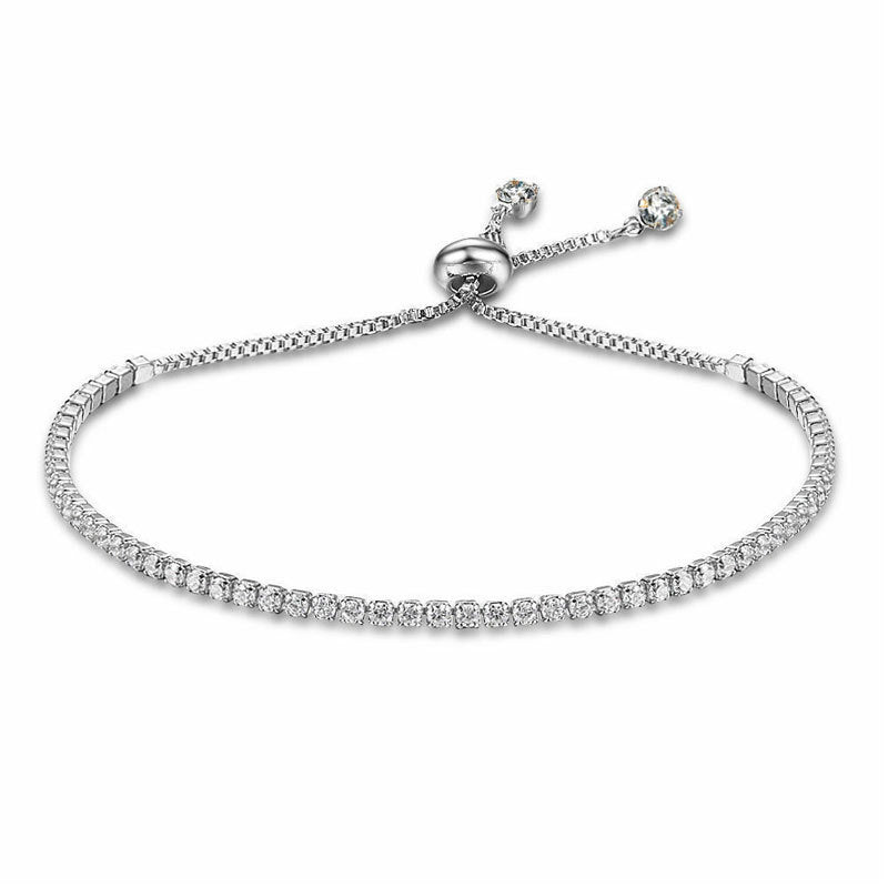 Wholesale Rhinestone Claw Chain Adjustable Single Row Full Diamond Bracelet