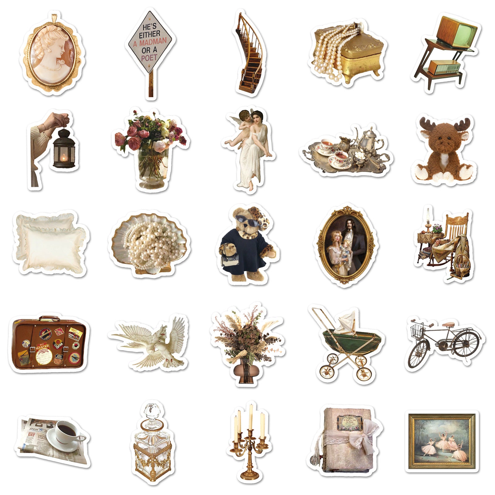 Wholesale 50PCS/ PACK retro  literary fresh simple stickers