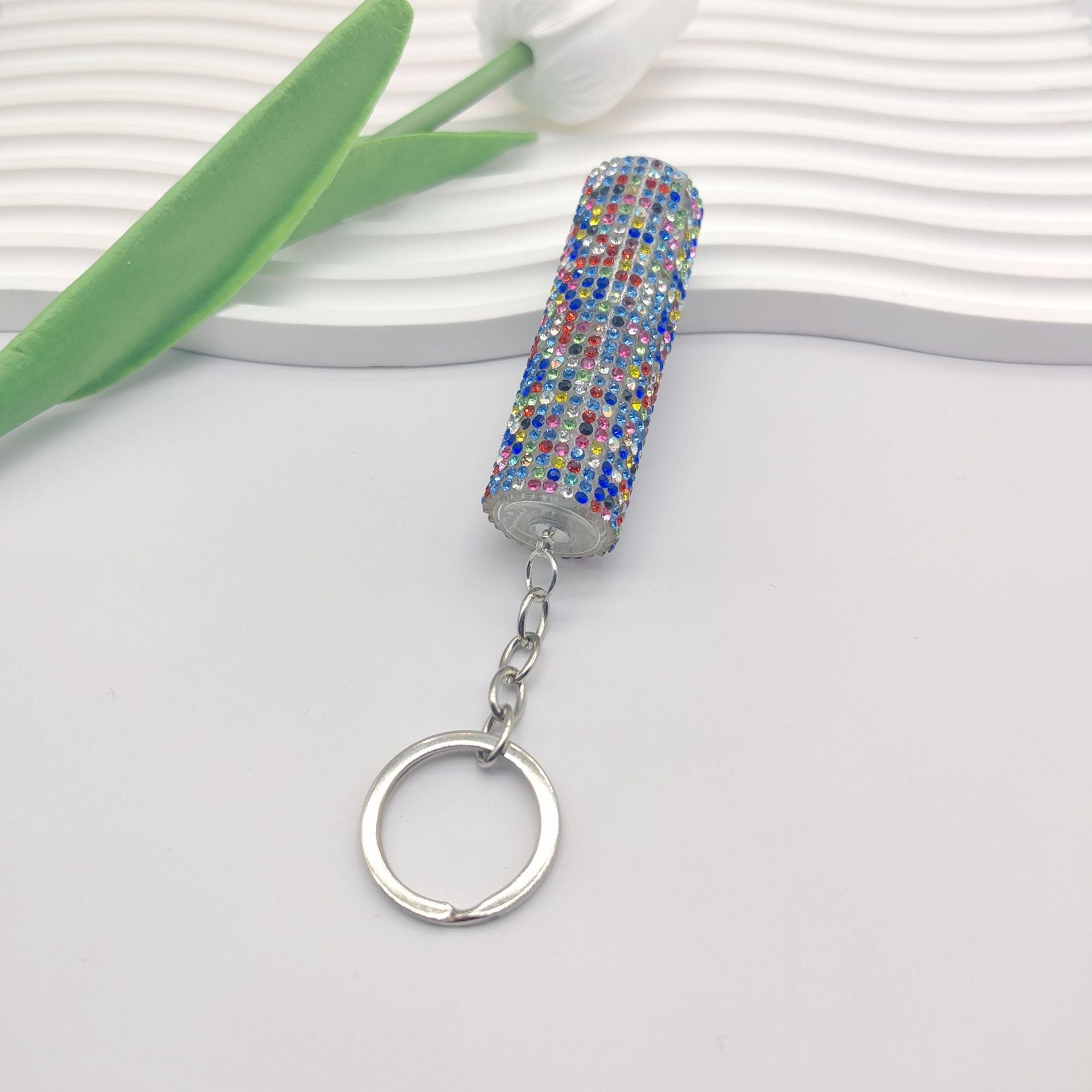 Wholesale Fashion Mini 5ml Diamond Split Perfum Bottle Keychain