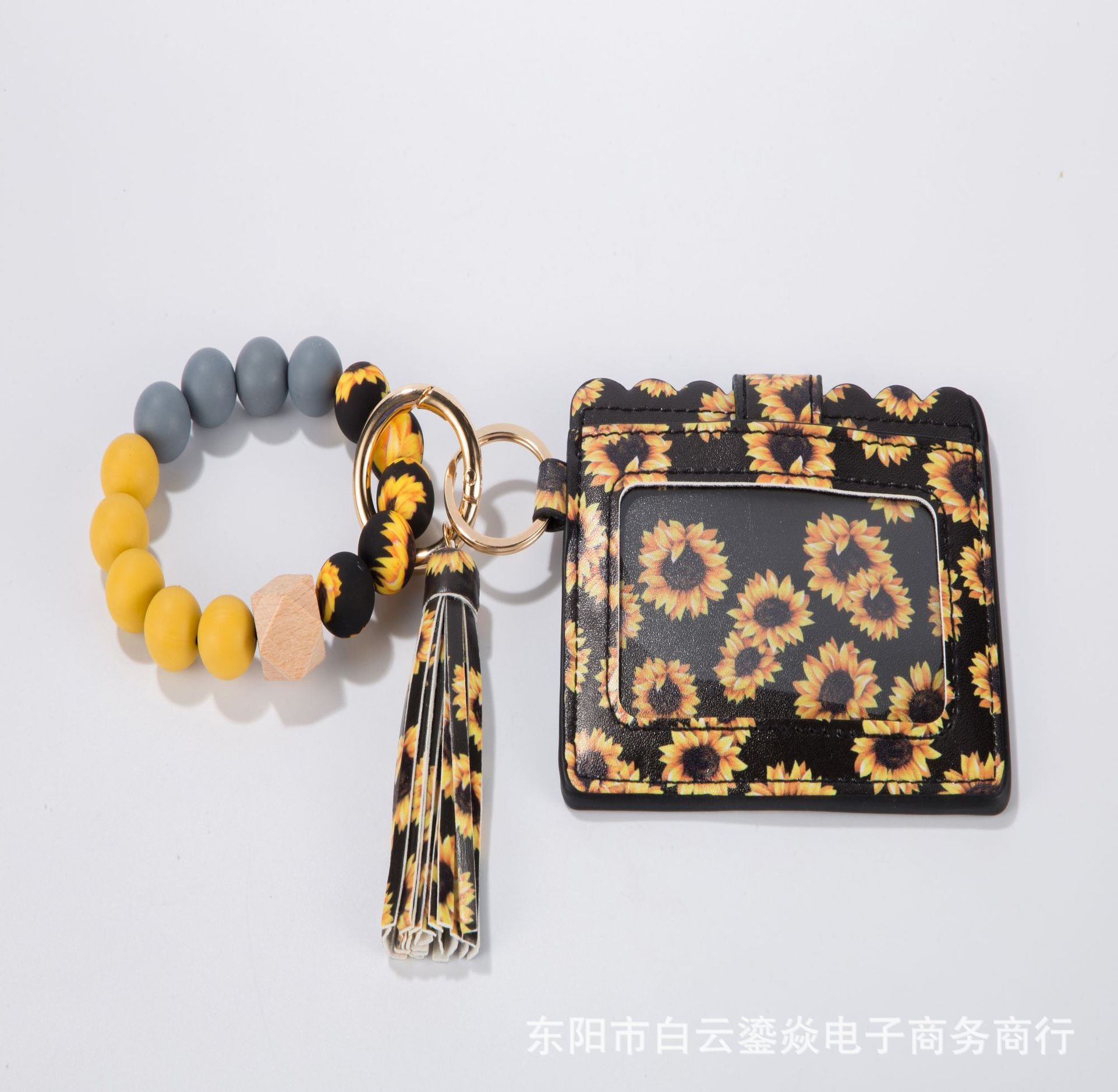 Wholesale 5pcs/pack Keychain Card Holder Pu Tassel Id Bag Wrist Keychains