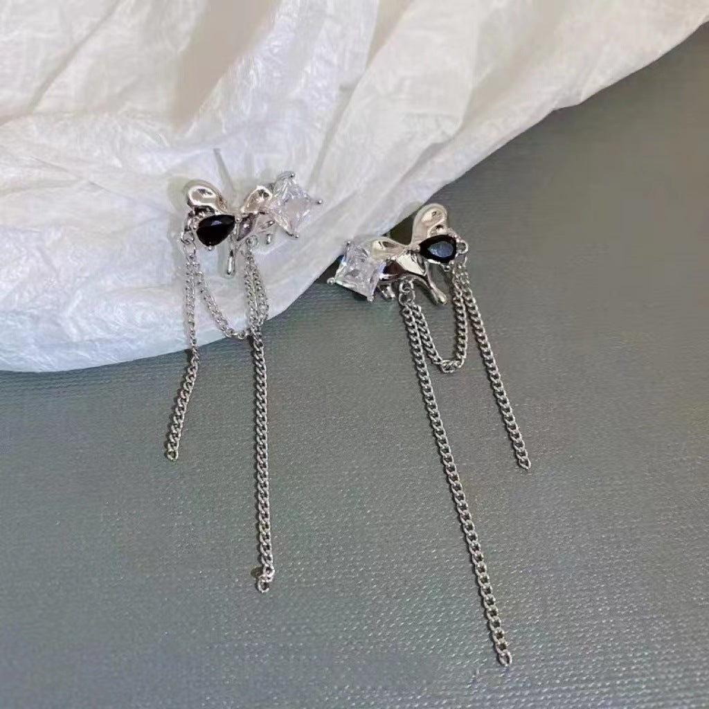 Wholesale Love Zircon Tassel Alloy Earrings