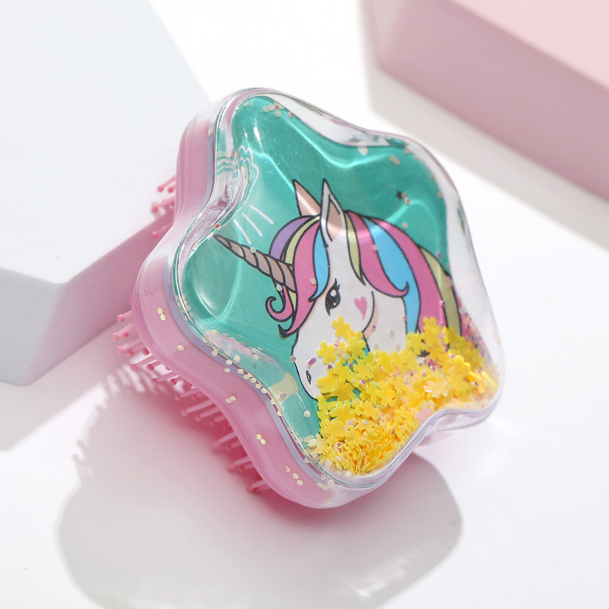 Wholesale ABS Transparent Cartoon Star Wave Illuminated Comb