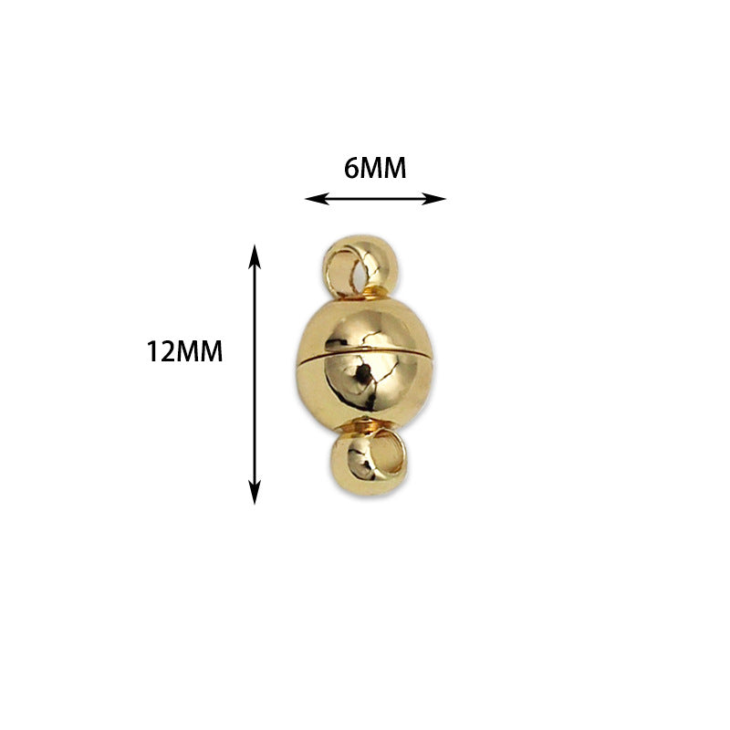 Wholesale DIY Copper Plated 18K Gold Round Cylindrical Magnet Clasp Necklace Bracelet Anti-Drop Closure Clasp