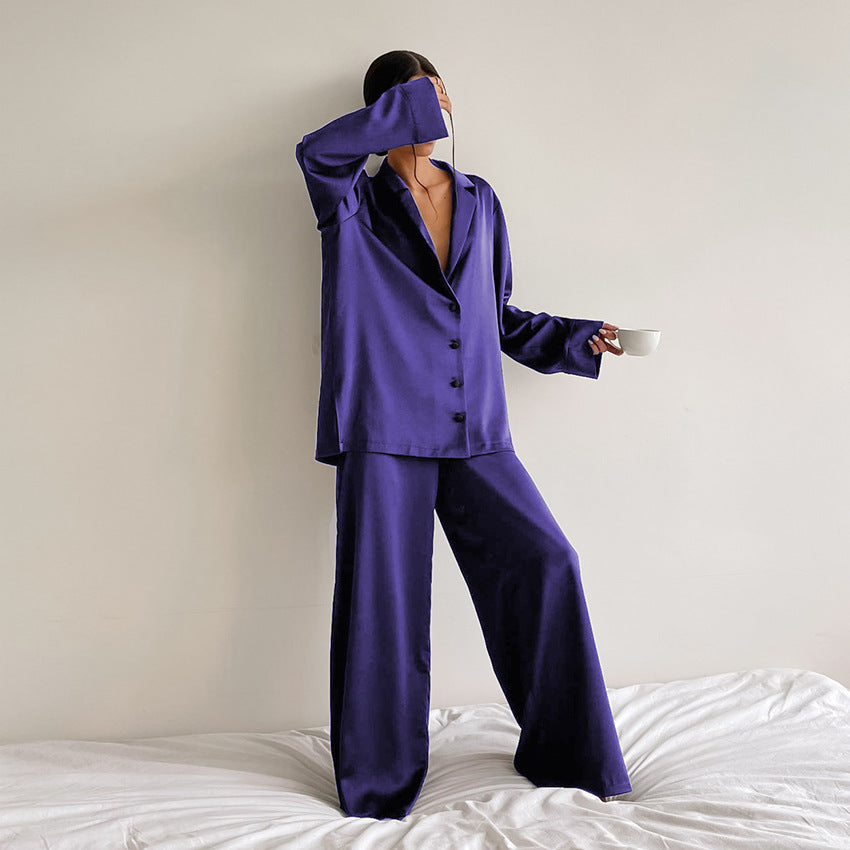 Wholesale Polyester Loose Long Sleeved Pajama Sets