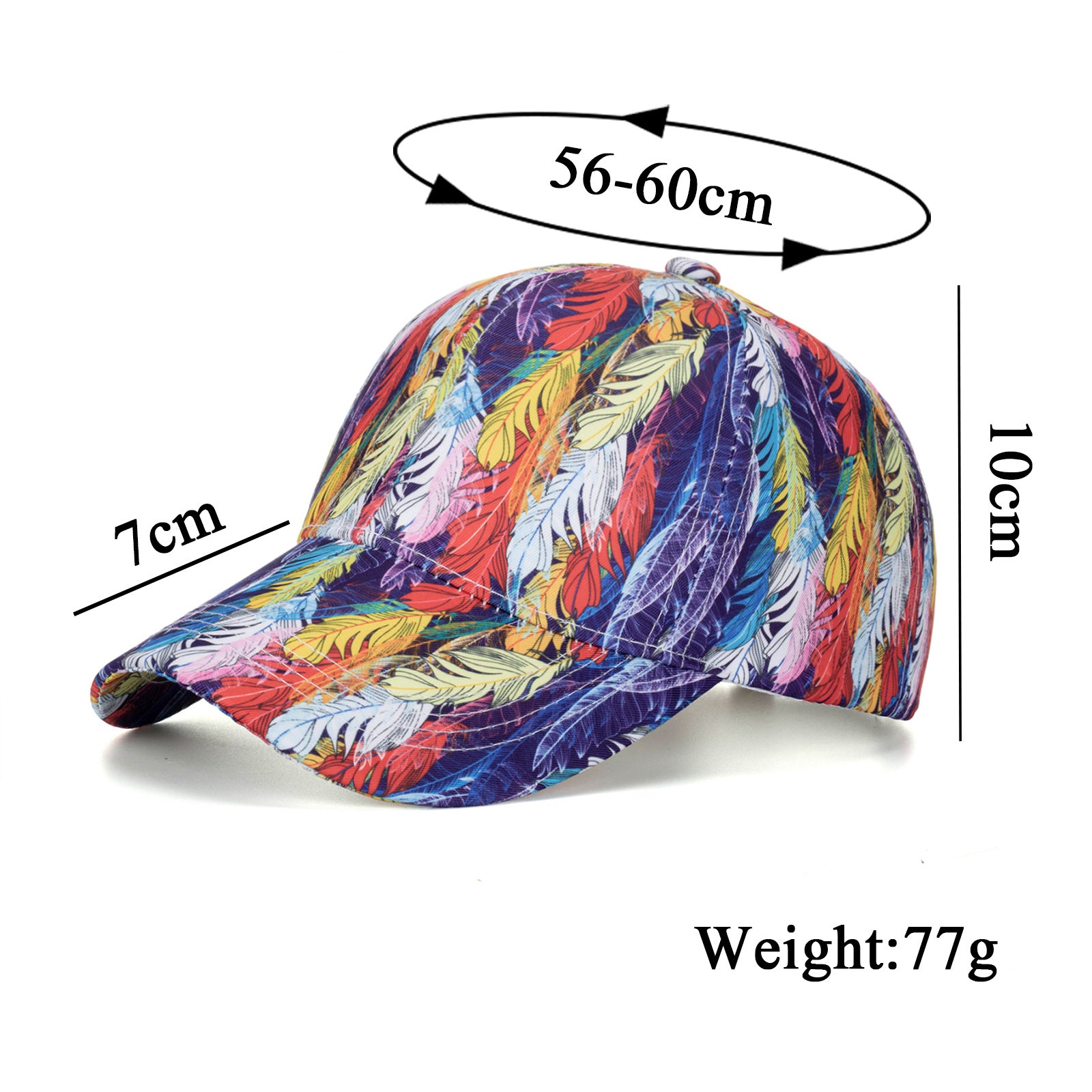 Wholesale Printed tie-dye baseball graffiti cap gradient color sun hat