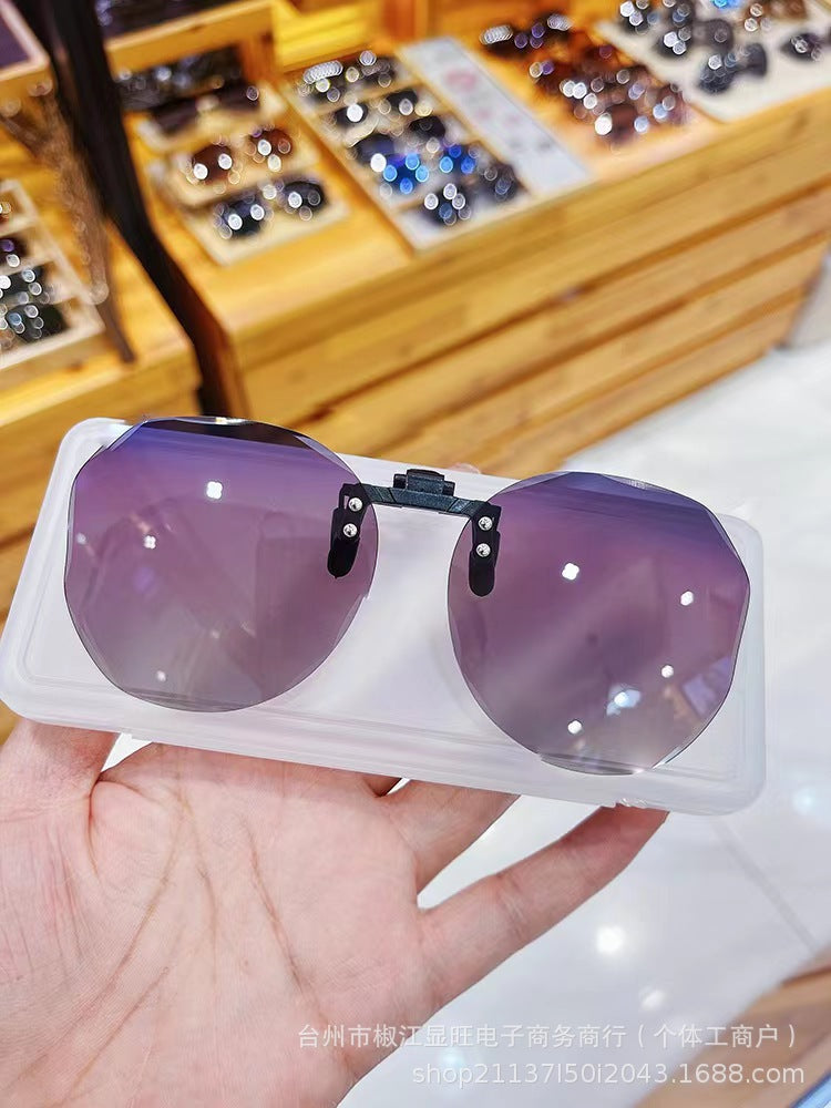 Wholesale Flip-up frameless round UV-proof sunglasses
