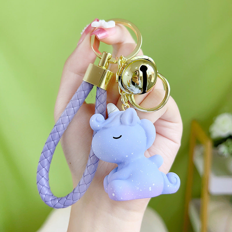Wholesale Resin Star Snow Unicorn Keychain