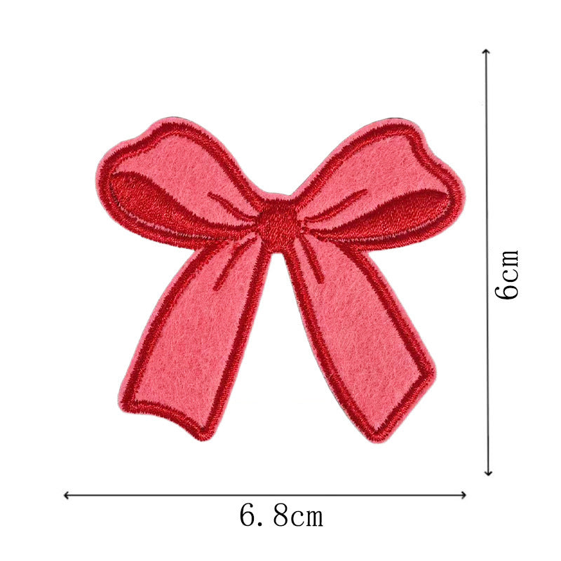Wholesale Red Bow Embroidery Patch Set Of 9 For DIY Hair Clips And Towel Applique Fashion Accessory