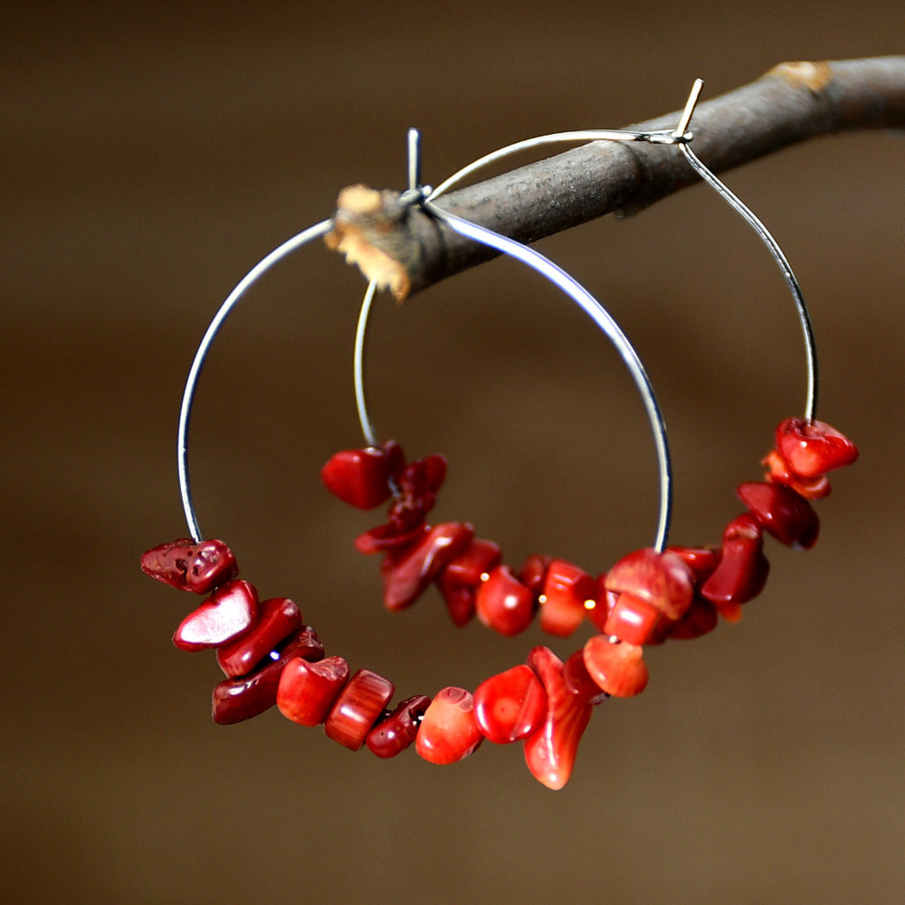 Wholesale  Distinctive Earrings Irregular Crystal Gravel Earrings