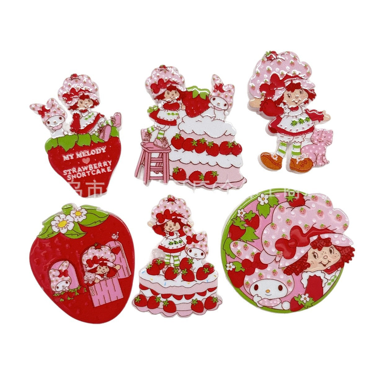 Wholesale 100pcs Acrylic Strawberry Girl Cartoon Beads For DIY Phone Charms Keychains And Bag Accessories