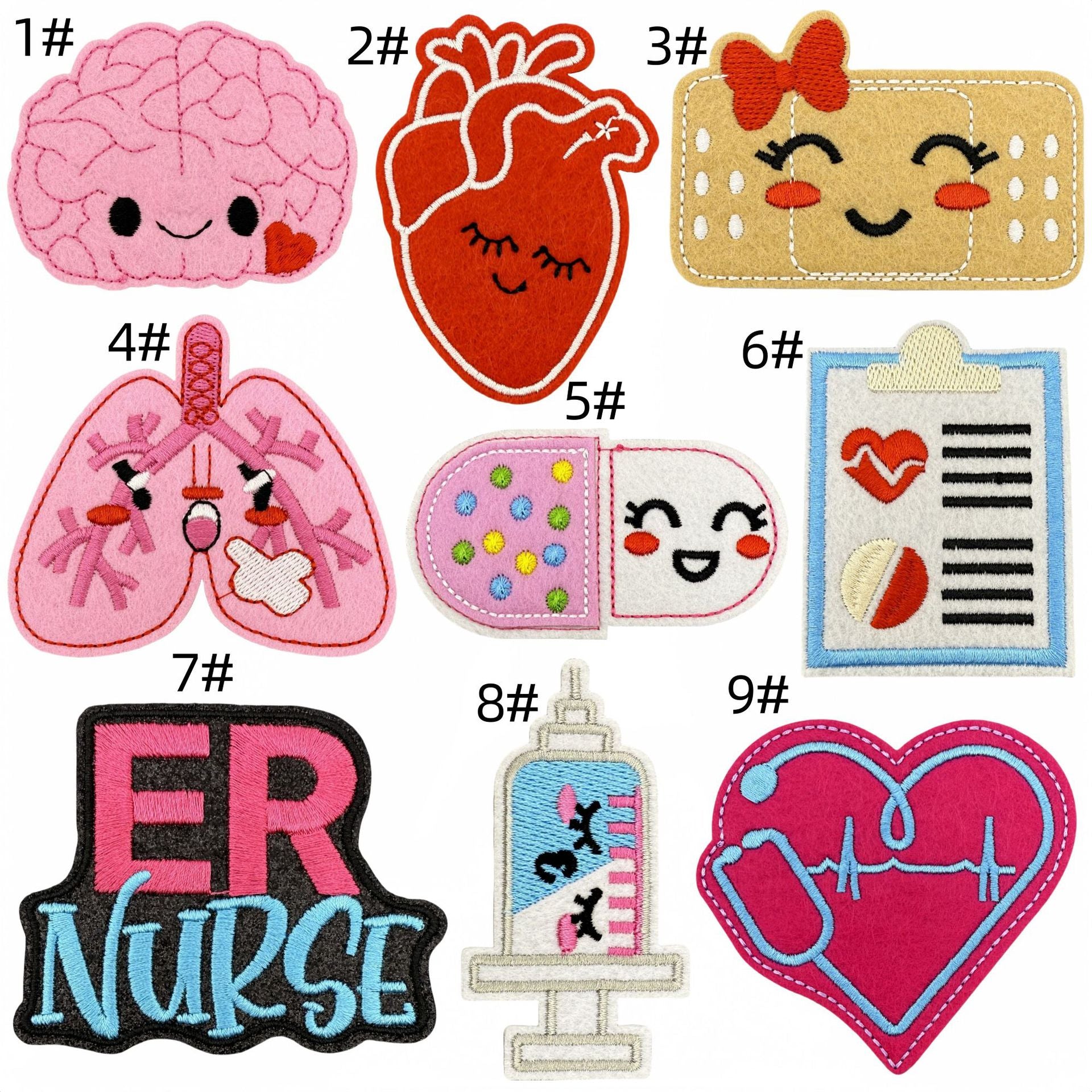 Wholesale Medical embroidery cloth patches embroidery iron-on patches