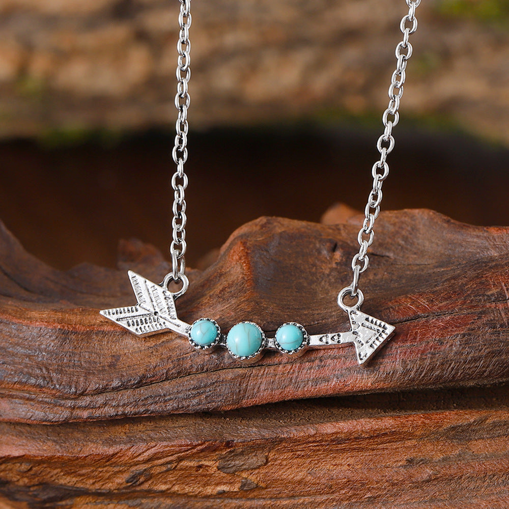 Wholesale Gold Arrow Turquoise Necklace