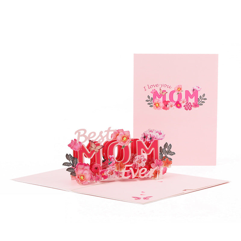 Wholesale Mother's Day Greeting Cards 3D Three-dimensional Paper Carved Small Cards