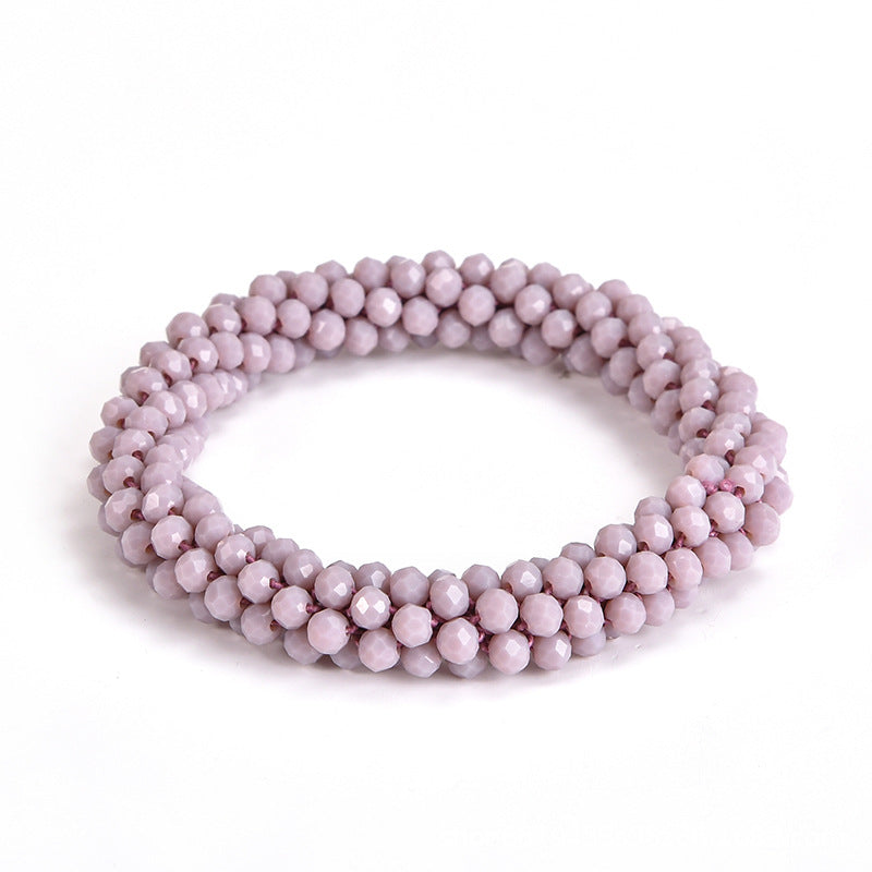 Wholesale Sequin Crystal Color Elastic Rubber Band Bracelet Dual Use