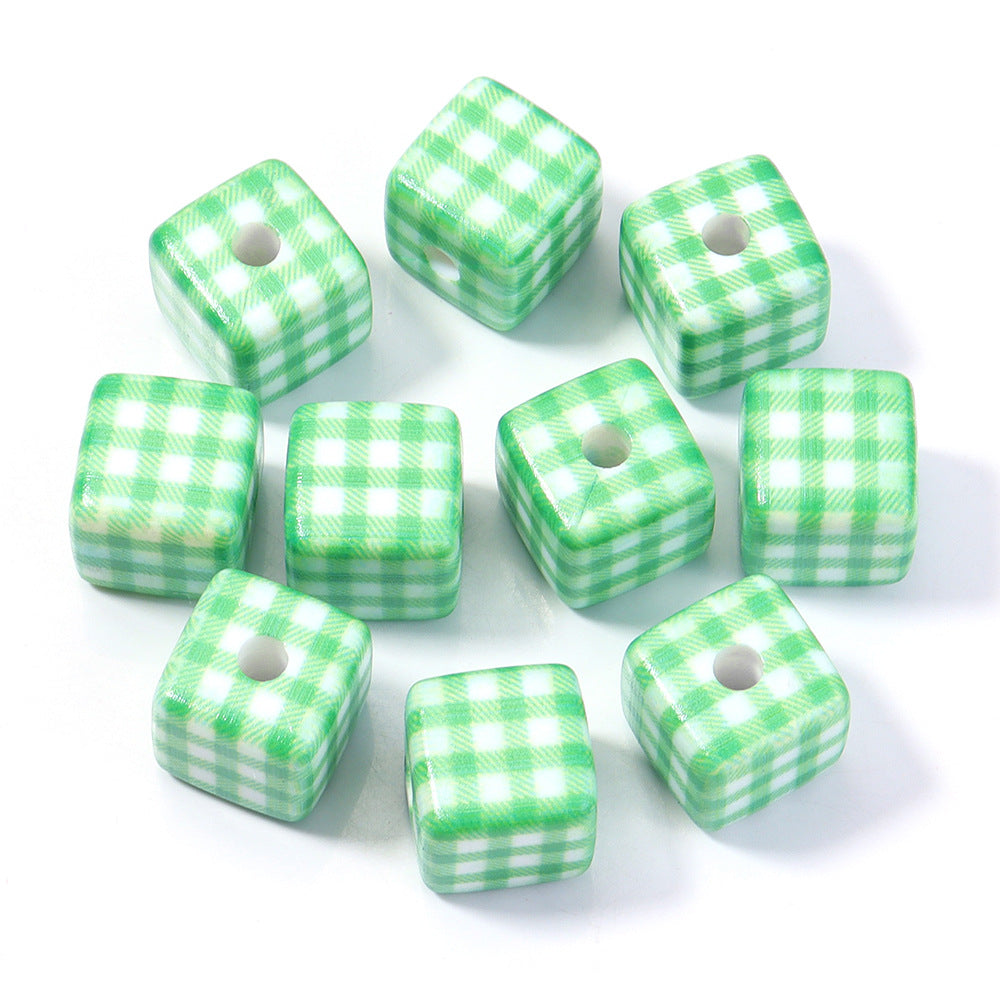 Wholesale 10pcs Printed Square Starry Sky Acrylic Beads