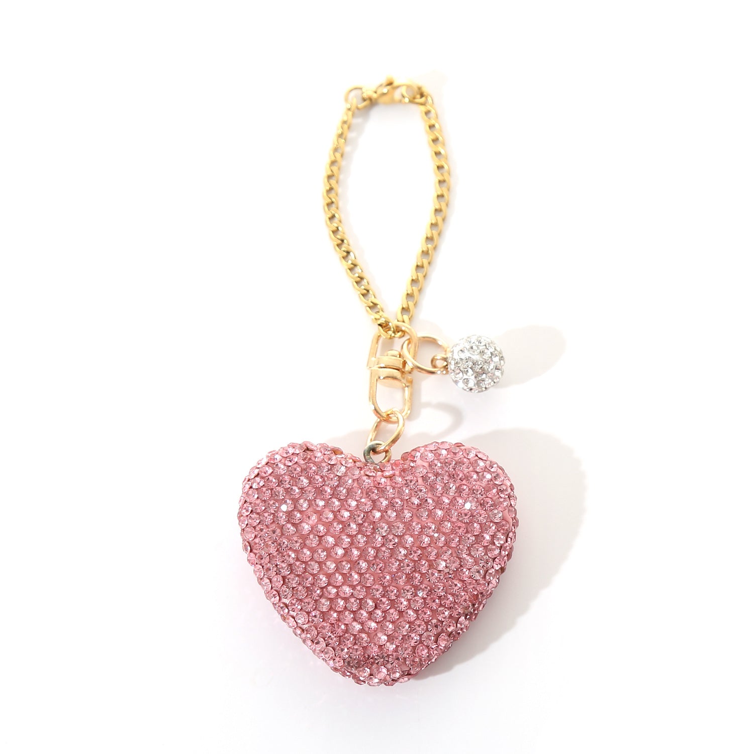 Wholesale Creative Love Fashion Water Diamond Peach Heart Car Keychains