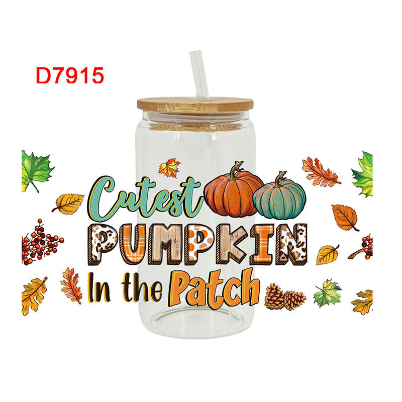 Wholesale Cute Pumpkin Series 16oz Cup UV DTF Wraps