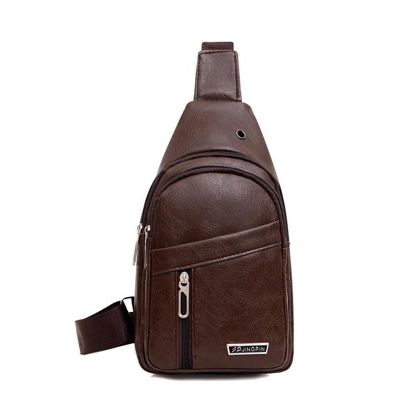 Wholesale PU Leather Crossbody Shoulder Bag Large Capacity Men's Chest Bag