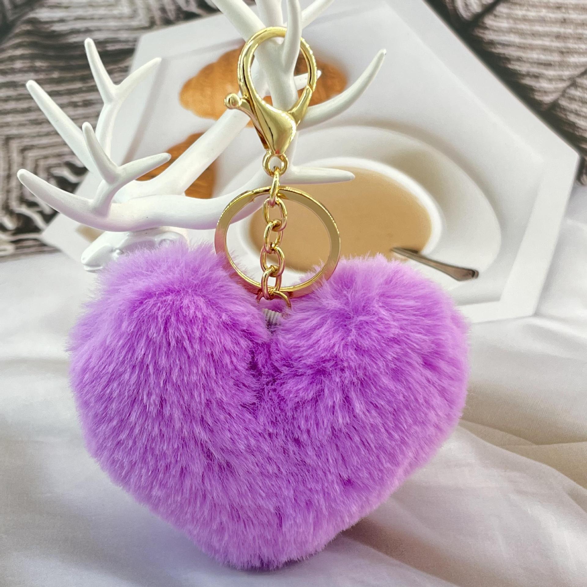 Wholesale Plush Peach heart keychain