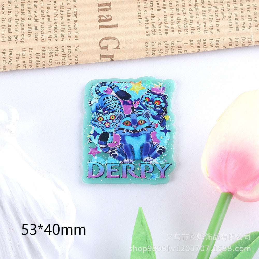 Wholesale 10pcs/ pack Cartoon Girl Cute Pendant Acrylic Pin DIY Accessories