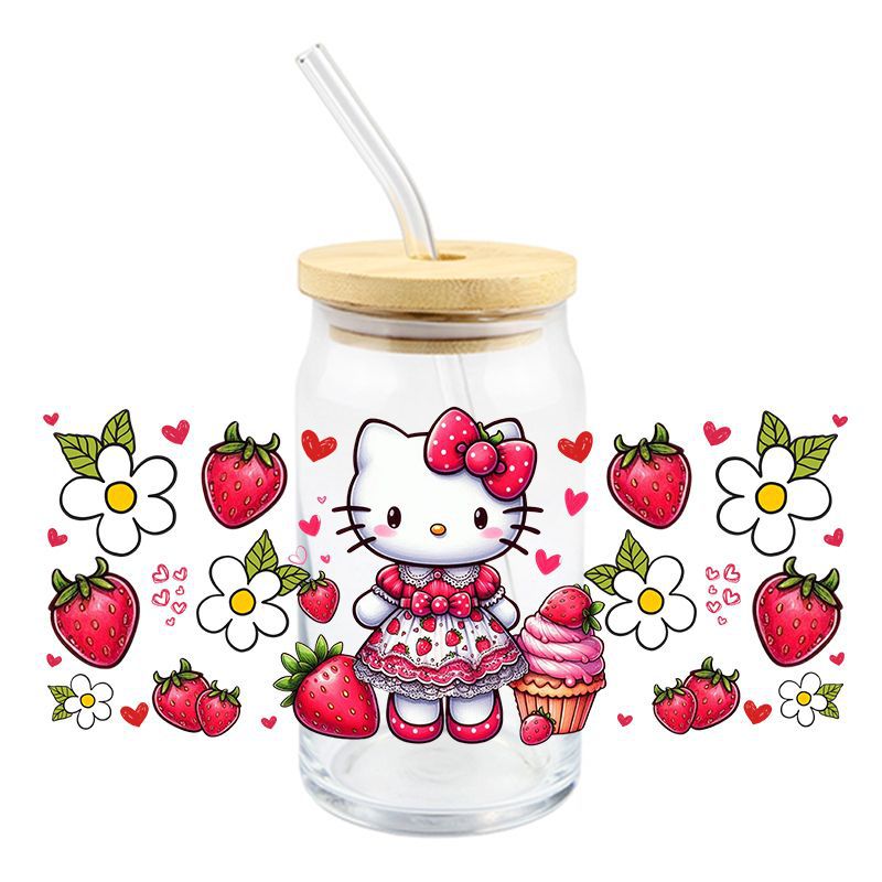 Wholesale 5pcs Cartoon Cute Cat 16oz Cup UV DTF Wraps OLY Exclusive