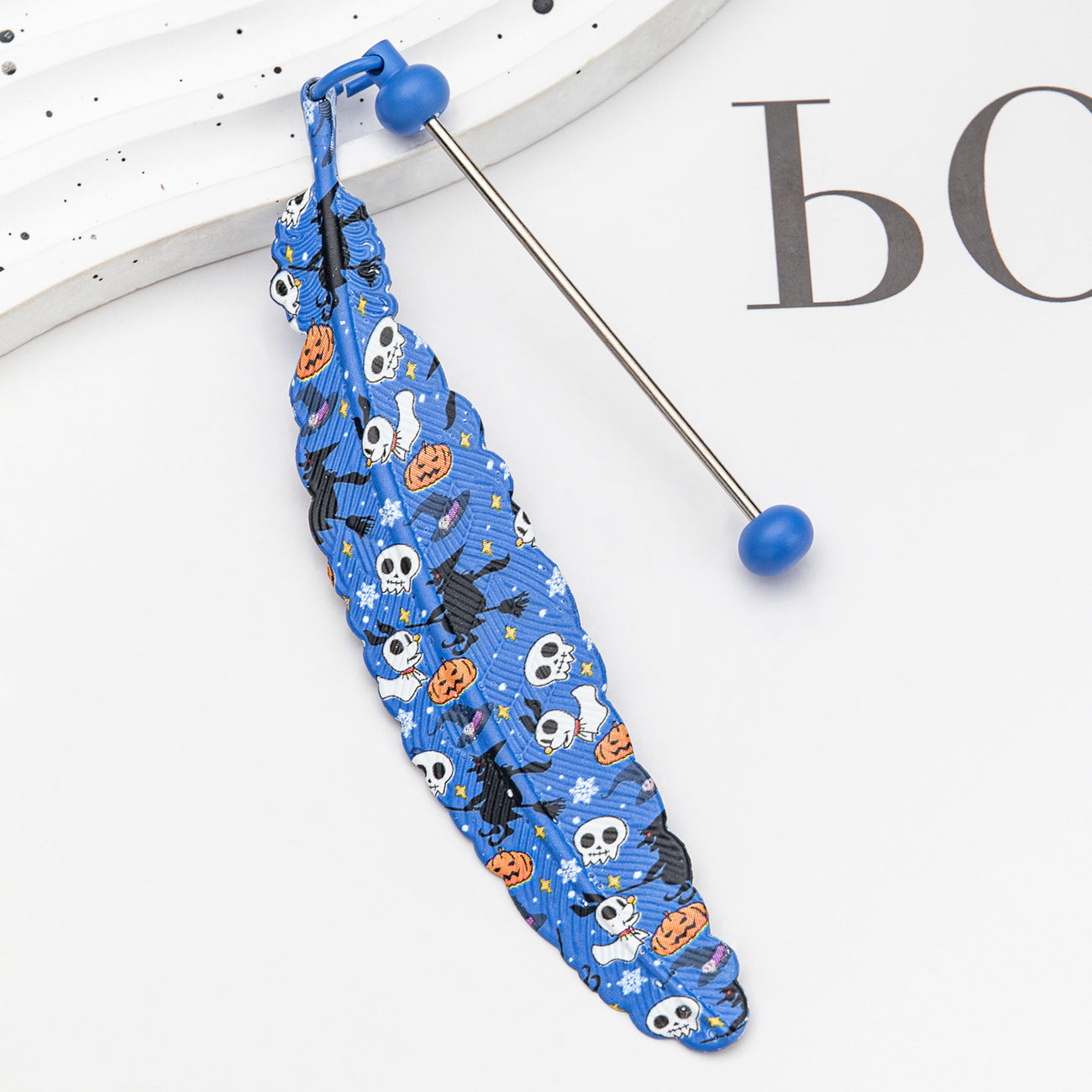 Wholesale New Christmas Halloween Feather Bookmark Handmade DIY Metal Bookmark