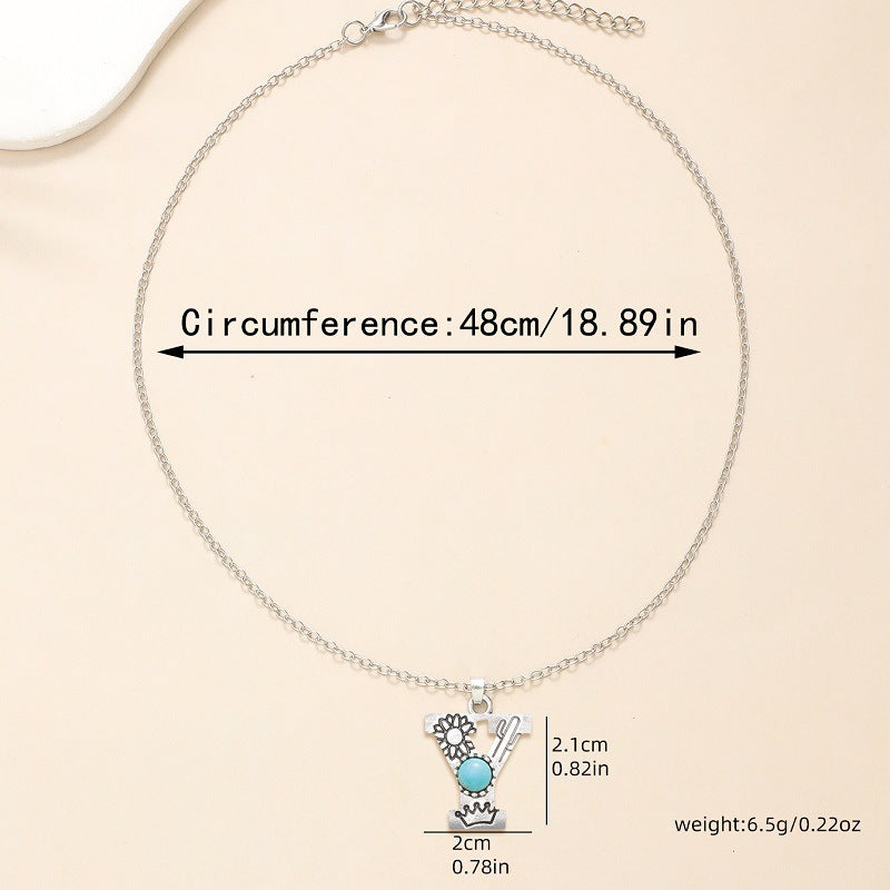 Wholesale Alloy English letter necklace western style